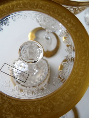 Art nouveau - 1 Box of 6 Watter galsses in cristal from Saint Louis thistle gold model 