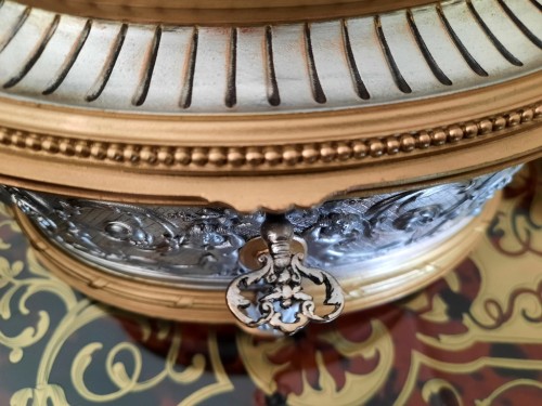 Boite à bijoux en bronze or et argent Boulle époque Napoléon III signée OUDRY  - Antiquités Biau