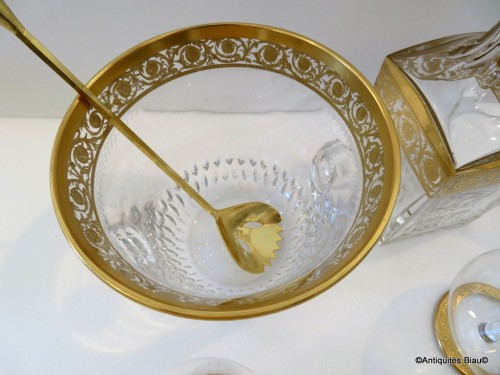 Cognac set in crystal of Saint-Louis - Thistle gold moel signed - Glass & Crystal Style Art nouveau