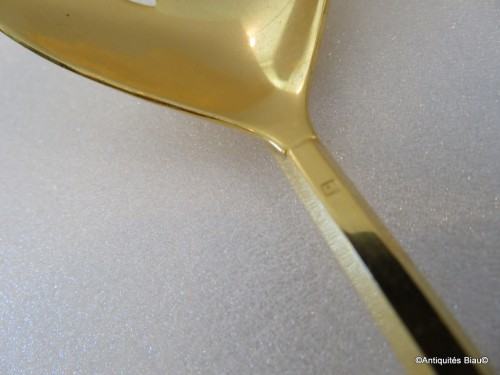 Cognac set in crystal of Saint-Louis - Thistle gold moel signed - 
