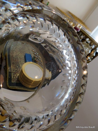 Art nouveau - Cognac set in crystal of Saint-Louis - Thistle gold moel signed