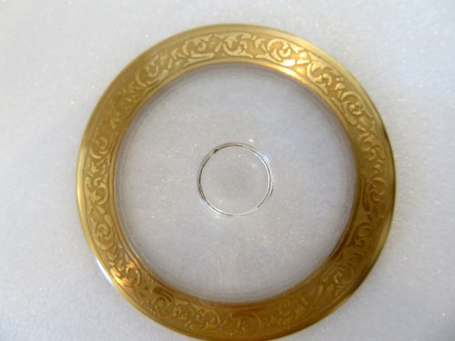 Antiquités - Cognac set in crystal of Saint-Louis - Thistle gold moel signed