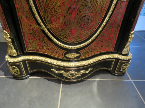 Antiquités - Meuble d'appui violoné en marqueterie Boulle époque Napoléon III