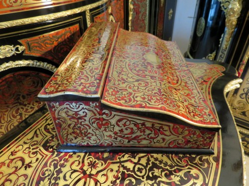  Writing desk in Boulle marquetry Napoleon III period 19th - Decorative Objects Style Napoléon III