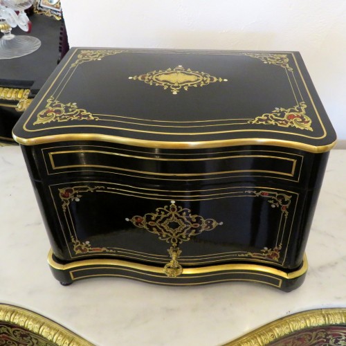 Tantalus Box in Boulle Marquetry Napoleon III period 19th - Decorative Objects Style Napoléon III