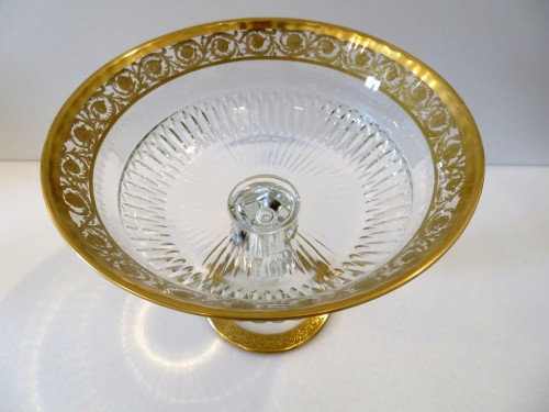 Antiquités - 2 Large Bowls in Crystal of saint Louis Thistle Gold stamped perfect condit