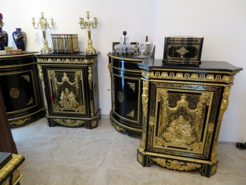 Paire de meubles signés Béfort en marqueterie Boulle époque Napoléon III - Mobilier Style Napoléon III