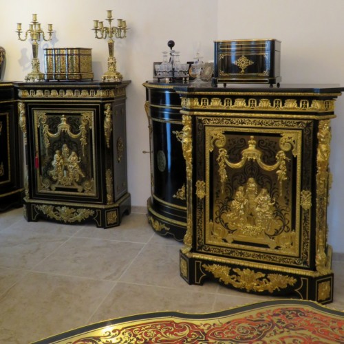 XIXe siècle - Paire de meubles signés Béfort en marqueterie Boulle époque Napoléon III