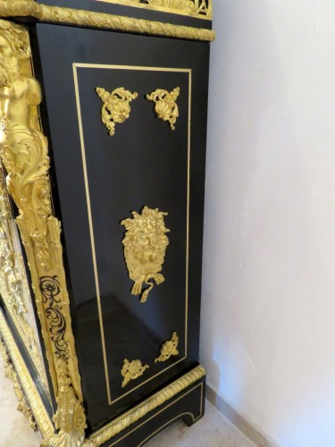 Antiquités - Cabinets Louis XIV stamped Béfort in Boulle marquetry 19th  Napoleon III