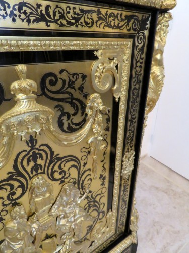 Antiquités - Cabinets Louis XIV stamped Béfort in Boulle marquetry 19th  Napoleon III