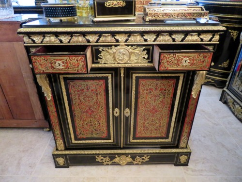 Furniture L XIV with 2 doors in Boulle marquetry 19th  Napoleon III  period - Furniture Style Napoléon III