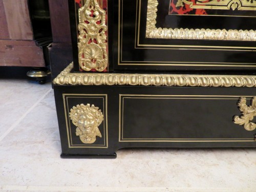 Furniture  - Furniture L XIV with 2 doors in Boulle marquetry 19th  Napoleon III  period