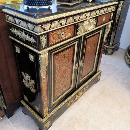 Napoléon III - Furniture L XIV with 2 doors in Boulle marquetry 19th  Napoleon III  period