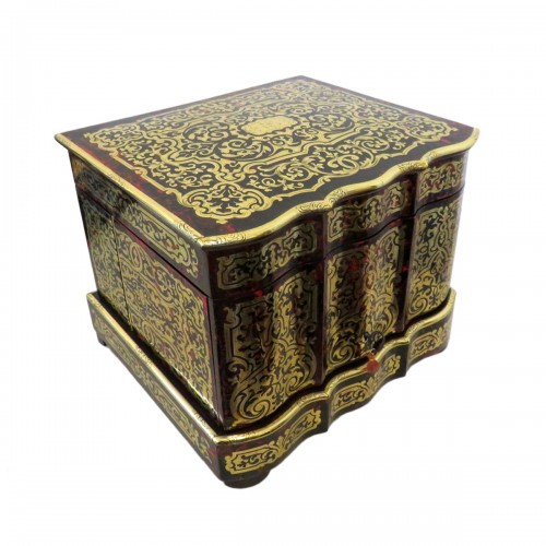 Tantalus Box in Boulle marquetry Napoleon III period 19th Stamped KLOTZ 