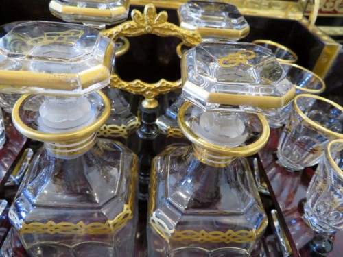Cave à liqueur toutes faces en marqueterie Boulle d'époque Napoléon III Signée Klotz - Objet de décoration Style Napoléon III