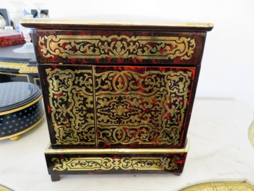 Napoléon III - Tantalus Box in Boulle marquetry Napoleon III period 19th Stamped KLOTZ 