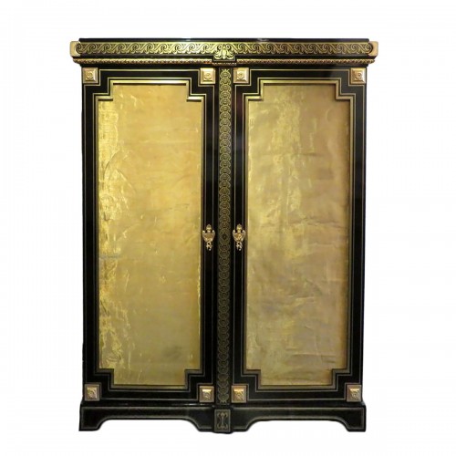 stamped GROS Large Showcase in Boulle marquetry  Napoleon III period