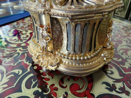 Stamped BOISSIER Jewelry Box bronze gold boulle 19th century Napoleon III p - Napoléon III