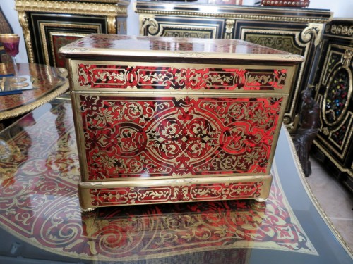 Decorative Objects  - Stamped ANNEE Tantalus Box in Boulle marquetry Napoleon III period 19th