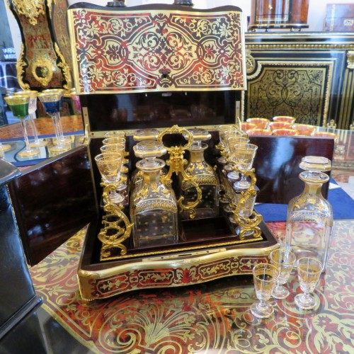 Antiquités - Stamped ANNEE Tantalus Box in Boulle marquetry Napoleon III period 19th