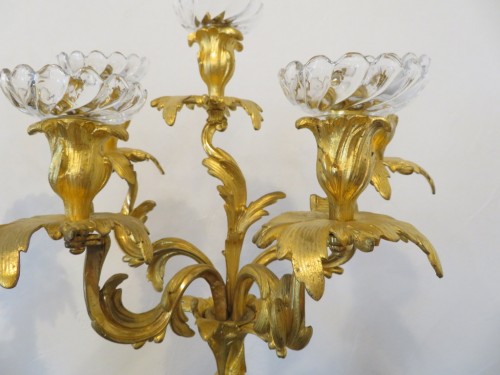 Pair of Candelabra golden Bronze in Napoléon III period 63 cm - 