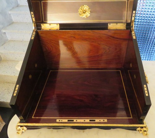 Napoléon III - Green crystal Tantalus Box Black and Bronze Napoleon III period 19th