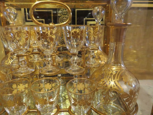 Objet de décoration Cave à liqueur - Baccarat - Cave à liqueur en bronze d'époque Napoléon III