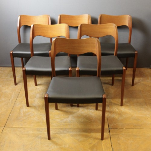 Années 50-60 - Suite de six chaises scandinaves- Niels Otto Moller Vers 1960