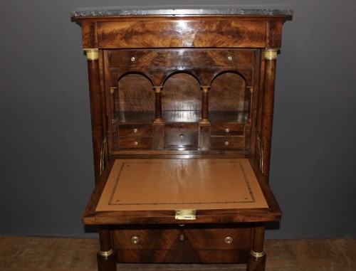Secrétaire en noyer d'époque Empire - Mobilier Style Empire