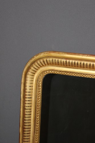 Miroir louis Philippe en stuc doré à la feuille d'or - Antiquités Christophe Rochet
