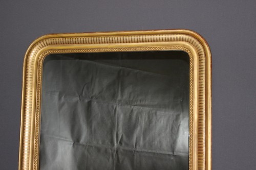 Antiquités - Miroir louis Philippe en stuc doré à la feuille d'or