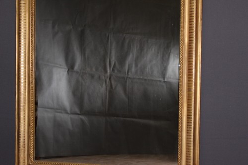 Antiquités - Miroir louis Philippe en stuc doré à la feuille d'or