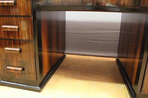 Bureau Art Déco en Macassar et bois noirci vers 1930 - Art Déco