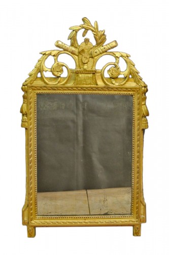 Louis XVI gilded wood mirror