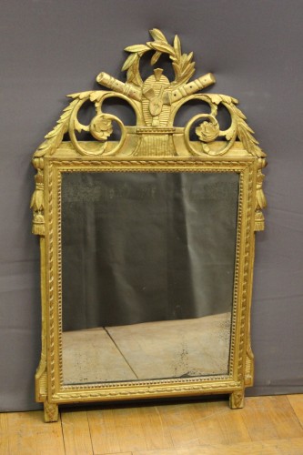 Antiquités - Louis XVI gilded wood mirror