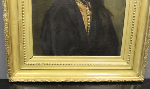 Portrait d'une Gitane au foulard rouge - Alexandre Hirsch (1833-1912) - Tableaux et dessins Style Napoléon III