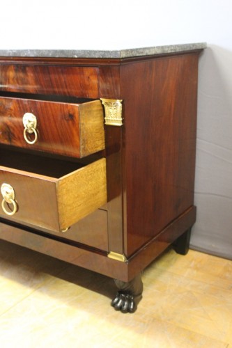 Commode Empire "Retour d'Egypte" en acajou flammé - Empire