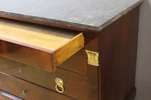 Empire - Commode Empire "Retour d'Egypte" en acajou flammé