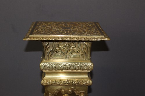 Colonne de présentation Napoléon III en bronze doré - Antiquités Christophe Rochet