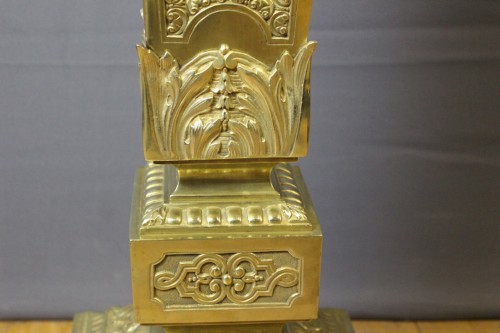 Antiquités - Colonne de présentation Napoléon III en bronze doré
