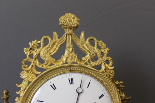 Empire - Gilt bronze and patinated portico clock &quot;Retour d&#039;Egypte&quot; early 19th century