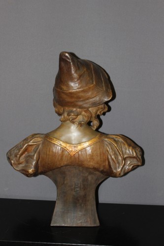 Buste de jeune femme en terre cuite par Goldscheider vers 1900 - Antiquités Christophe Rochet
