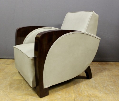 Sièges Fauteuil & Bergère - Paire de fauteuils d'époque Art Déco en palissandre et cuir