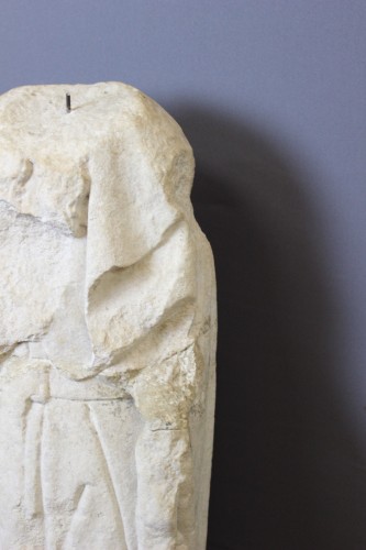 Sculpture Sculpture en pierre - Sculpture en pierre calcaire représentant Saint Roch, Bourgogne XVe siècle