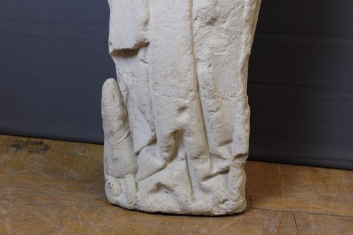 Renaissance - Sculpture en pierre calcaire représentant Saint Roch, Bourgogne XVe siècle