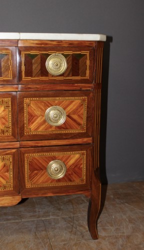 Mobilier Commode - Commode secrétaire Transition en marqueterie XVIIIe siècle