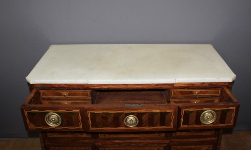 Commode secrétaire Transition en marqueterie XVIIIe siècle - Transition