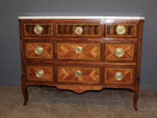 Transition - Commode secrétaire Transition en marqueterie XVIIIe siècle