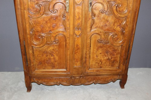 Petite armoire Bressane en merisier et frêne - Antiquités Christophe Rochet