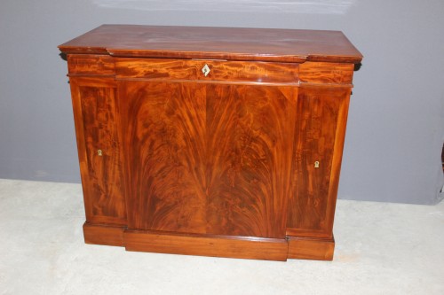 Meuble coffre fort de corsaire en acajou du XIXe siècle - Mobilier Style Restauration - Charles X